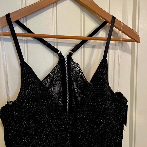 NWT Planet Gold Chevron Lurex Stretchy Dressy Dress XL Back Area is Open - Picture 4 of 12